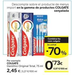 Oferta de Colgate - Dentifrici Original Total por 2,45€ en Caprabo