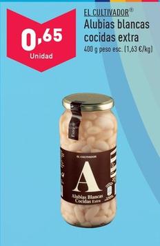 Oferta de El Cultivador - Alubias Blancas Cocidas Extra por 0,65€ en ALDI