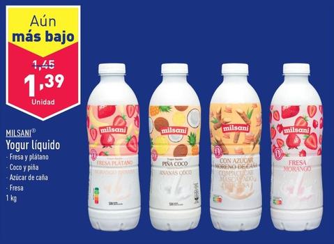 Oferta de Milsani - Yogur Líquido por 1,39€ en ALDI