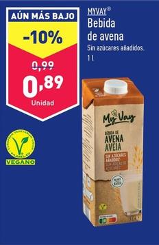 Oferta de Myvay - Bebida De Avena por 0,89€ en ALDI