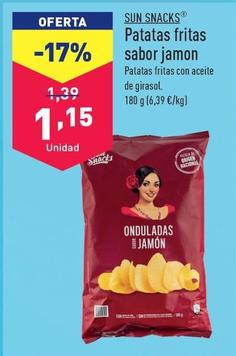 Oferta de Sun Snacks - Patatas Fritas Sabor Jamon por 1,15€ en ALDI