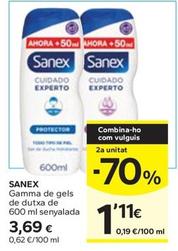 Oferta de Sanex - Gamma De Gels De Dutxa por 3,69€ en Caprabo