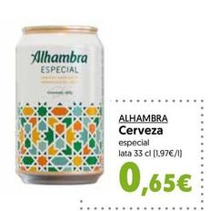 Oferta de Alhambra - Cerveza por 0,65€ en Hiper Usera