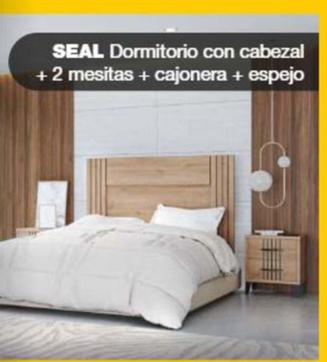 Oferta de Seal Dormitorio Con Cabezal + 2 Mesitas + Cajonera + Espejo en Expo Mobi