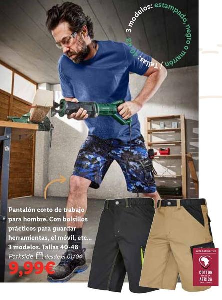 Oferta de Parkside - Pantalon Corto De Trabajo Para Hombre por 9,99€ en Lidl