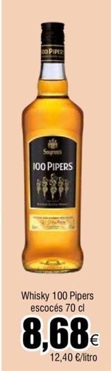 Oferta de 100 Pipers - Whisky Escocés por 8,68€ en Froiz
