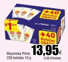 Oferta de Prima - Mayonesa 230 Bolsitas por 13,95€ en Froiz