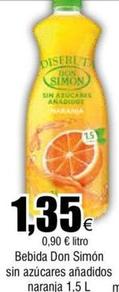 Oferta de Don Simón - Bebida Sin Azúcares Añadidos Naranja por 1,35€ en Froiz