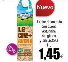 Oferta de Asturiana - Leche Desnatada Con Avena Sin Gluten Y Sin Lactosa por 1,45€ en Froiz