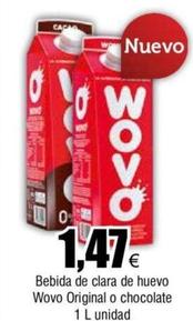 Oferta de Wovo - Bebida De Clara De Huevo Original O Chocolate por 1,47€ en Froiz