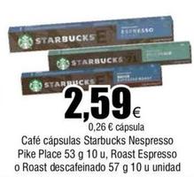 Oferta de Starbucks - Café Cápsulas Nespresso Pike Place por 2,59€ en Froiz