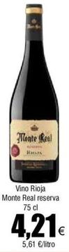 Oferta de Monte Real - Vino Rioja Reserva por 4,21€ en Froiz