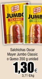 Oferta de Oscar Mayer - Salchichas Jumbo Classic O Queso por 1,3€ en Froiz