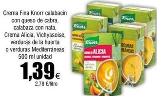 Oferta de Knorr - Crema Fina Calabacín Con Queso De Cabra por 1,39€ en Froiz