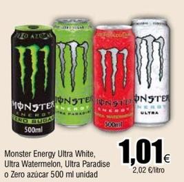 Oferta de Monster - Energy Ultra White / Ultra Watermelon / Ultra Paradise / Zero Azúcar por 1,01€ en Froiz