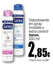 Oferta de Sanex - Desodorante En Spray Invisible O Extra Control por 2,85€ en Unide Market