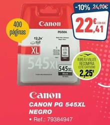 Oferta de Canon - Pg 545xl Negro por 22,41€ en Bureau Vallée
