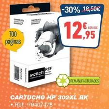 Oferta de Hp - Cartucho 302xl Bk por 12,95€ en Bureau Vallée