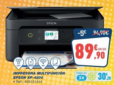 Oferta de Epson - Impresora Multifuncion XP-4200 por 89,9€ en Bureau Vallée