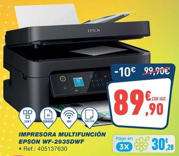 Oferta de Epson - Impresora Multifuncion WF-2935DWF por 89,9€ en Bureau Vallée