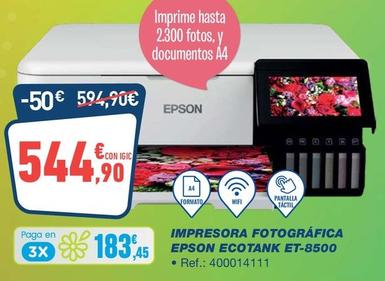 Oferta de Epson - Impresora Fotografica Ecotank Et-8500 por 544,9€ en Bureau Vallée
