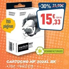 Oferta de Hp - Cartucho 302xl BK por 15,33€ en Bureau Vallée