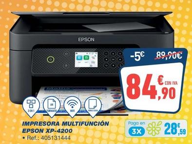 Oferta de Epson - Impresora Multifuncion Xp-4200 por 84,9€ en Bureau Vallée