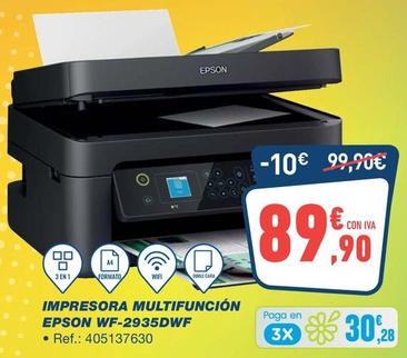 Oferta de Epson - Impresora Multifuncion Wf-2935dwf por 89,9€ en Bureau Vallée