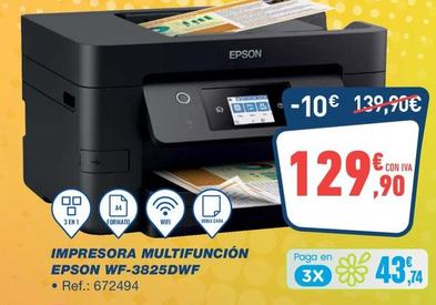 Oferta de Epson - Impresora Multifuncion Wf-3825dwf por 129,9€ en Bureau Vallée