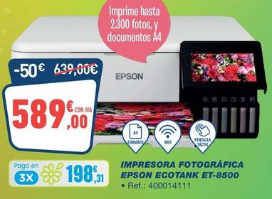 Oferta de Epson - Impresora Fotografica Ecotank Et-8500 por 589€ en Bureau Vallée