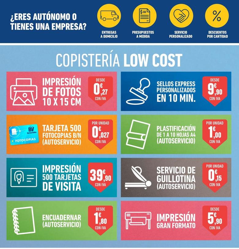 Oferta de Copisteria Low Cost  en Bureau Vallée