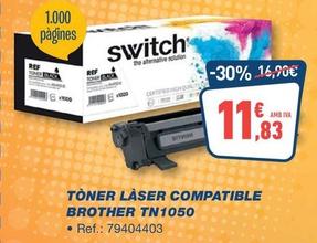 Oferta de Brother - Toner Laser Compatible TN1050 por 11,83€ en Bureau Vallée