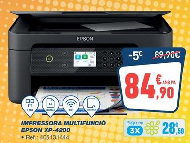 Oferta de Epson - Impressora Multifuncio XP-4200 por 84,9€ en Bureau Vallée