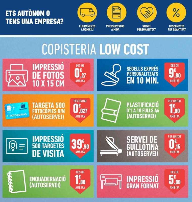 Oferta de Copisteria Low Cost en Bureau Vallée