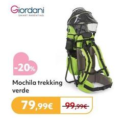 Oferta de Giorndani - Mochila Trekking Verde por 79,99€ en Prénatal