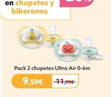 Oferta de Pack 2 Chupetes Ultra Air 0-6 M por 9,59€ en Prénatal