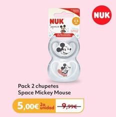 Oferta de Nuk - Pack 2 Chupetes Space Mickey Mouse por 9,99€ en Prénatal