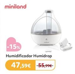 Oferta de Miniland - Humidificador Humidrop por 47,59€ en Prénatal