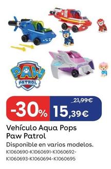 Oferta de Paw Patrol - Vehiculo Aqua Pops por 15,39€ en Prénatal