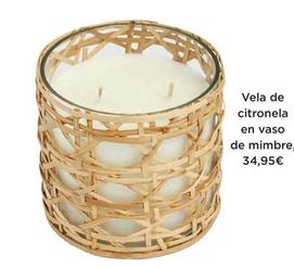 Oferta de Vela De Citronela En Vaso De Mimbre por 34,95€ en El Corte Inglés