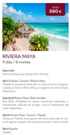 Oferta de Riviera Maya por 580€ en Tui Travel PLC