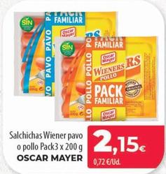Oferta de Oscar Mayer - Salchichas Wiener Pavo O Pollo por 2,15€ en Spar Tenerife
