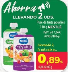 Oferta de Nestlé - Puré De Fruta Pouches por 1,06€ en Spar Tenerife