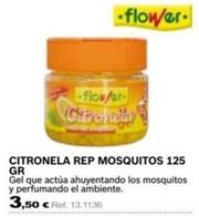 Oferta de Flower - Citronela Rep Mosquitos 125 Gr por 3,5€ en Coferdroza