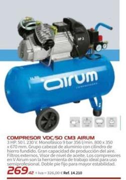 Oferta de Airum - Compresor Vdc/50 Cm3  por 326€ en Coferdroza