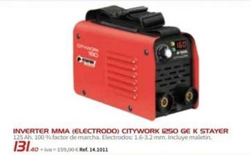 Oferta de Stayer - Inverter Mma (electrodo) Citywork 1250 Ge K por 159€ en Coferdroza