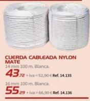 Oferta de Cuerda Cableada Nylon Mate por 43,72€ en Coferdroza