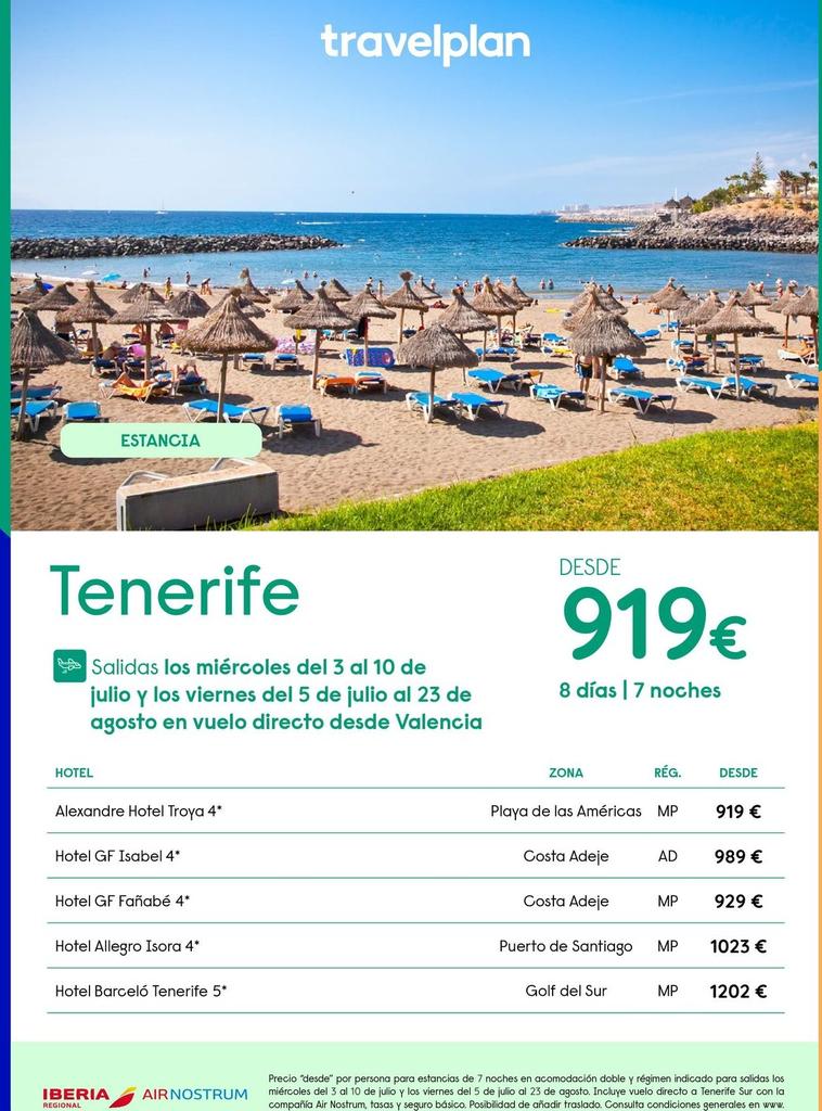 Oferta de Travelplan - Tenerife por 919€ en Travelplan