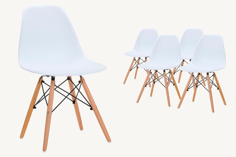 Oferta de 4 sillas TOWER Blancas diseño por 100€ en ATRAPAmuebles