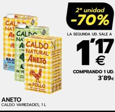 Oferta de Aneto - Caldo Variedades por 3,89€ en BM Supermercados